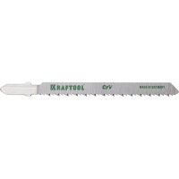 Полотна KRAFTOOL, T101BR, для эл/лобзика, Cr-V, по дереву, фанере, ламинату, обратный рез, EU-хвост., шаг 2,5мм, 75мм, 2шт 159516-2,5