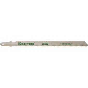 Полотна KRAFTOOL, T318A, для эл/лобзика, HSS, по металлу (1-3мм), EU-хвост., шаг 1,2мм, 110мм, 2шт 159552-1,2