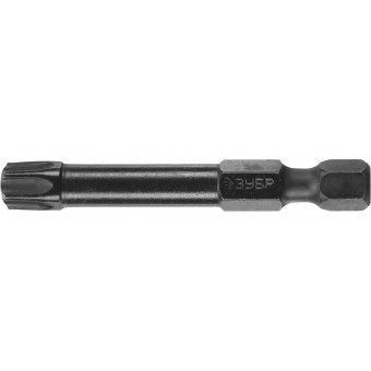 Биты ЗУБР "ПРОФИ" TORX, тип хвостовика E 1/4", T40, 50мм, 2шт, на карточке 26025-40-50-S2