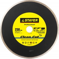 Круг отрезной алмазный STAYER "PROFESSIONAL", сплошной, влажная резка, для электроплиткореза, 25,4х230мм 3665-230_z01